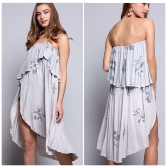 HAND-DIP Tunic w/ Asymmetrical Hem & Dye - Picture 12 of 15